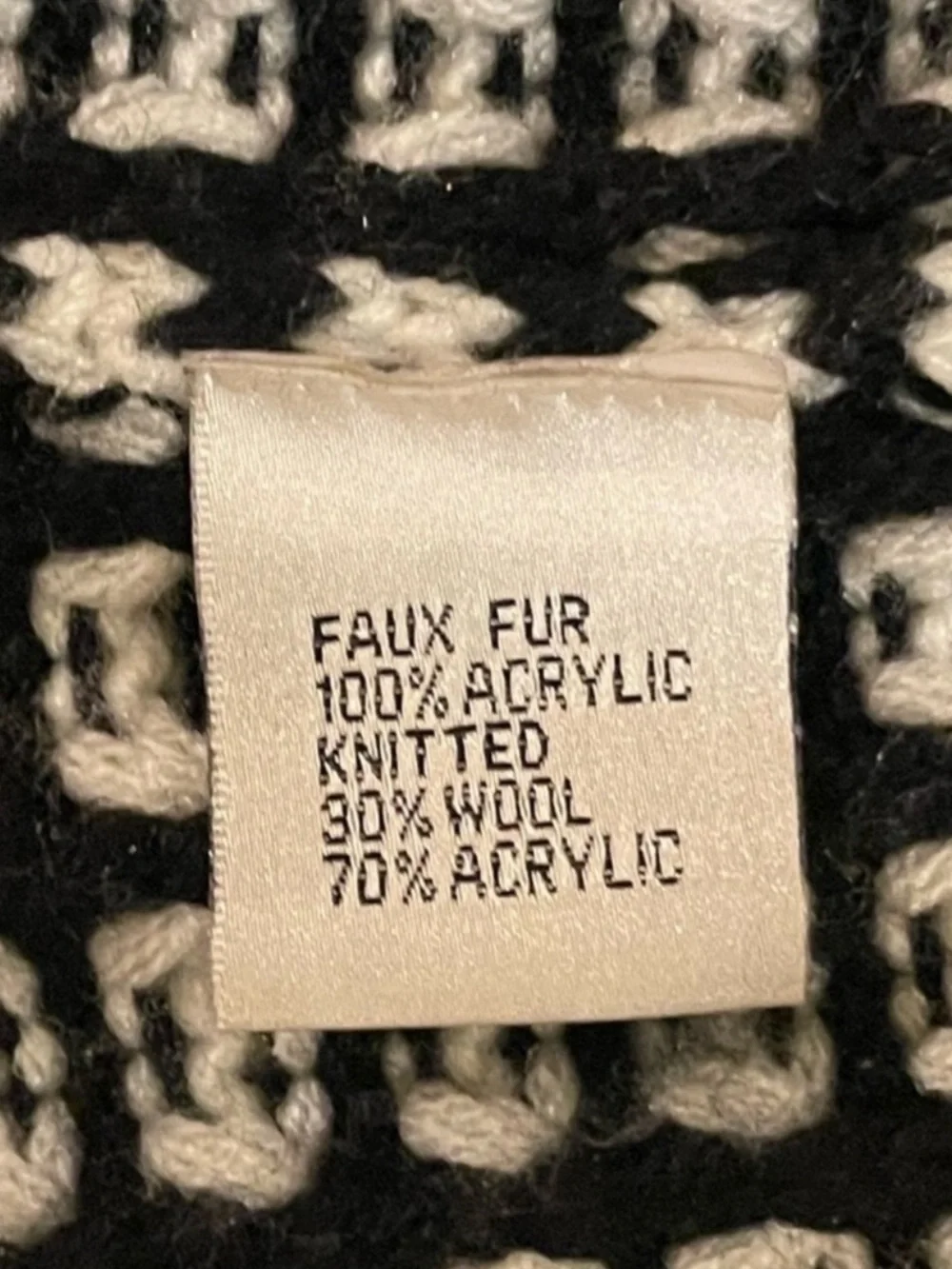 TEMPO PARIS FAUX FUR OPEN FRONT CARDIGAN SIZE S/M